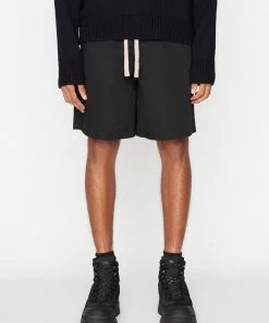 Frame-denim Men Cotton Wide Short -- Noir