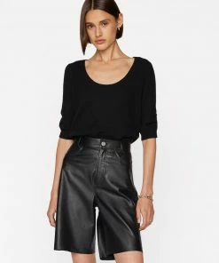 Frame-denim Women Scoop Neck Sweater -- Noir