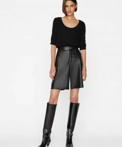 Frame-denim Women Scoop Neck Sweater -- Noir