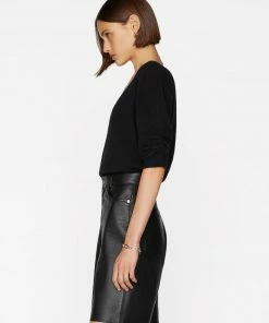 Frame-denim Women Scoop Neck Sweater -- Noir