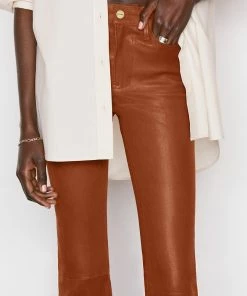 Frame-denim Women Leather Le Crop Mini Boot -- Tobacco