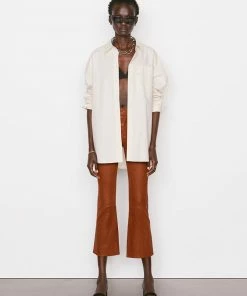 Frame-denim Women Leather Le Crop Mini Boot -- Tobacco