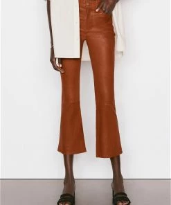 Frame-denim Women Leather Le Crop Mini Boot -- Tobacco