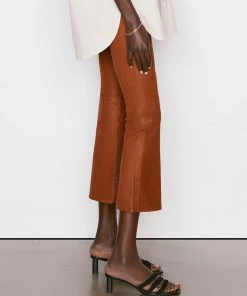 Frame-denim Women Leather Le Crop Mini Boot -- Tobacco