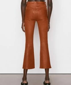 Frame-denim Women Leather Le Crop Mini Boot -- Tobacco