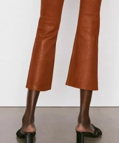 Frame-denim Women Leather Le Crop Mini Boot -- Tobacco