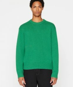 Frame-denim Men The Cashmere Crewneck Sweater -- Dress Green
