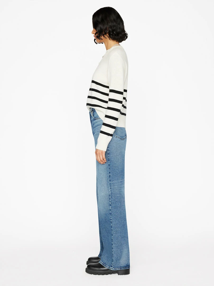 Outlet π― Frame-denim π© Women Clean Crewneck Sweater -- Off White Multi π― 4 Frame-denim Women Clean Crewneck Sweater -- Off White Multi