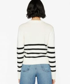 Outlet π― Frame-denim π© Women Clean Crewneck Sweater -- Off White Multi π― 11 Frame-denim Women Clean Crewneck Sweater -- Off White Multi