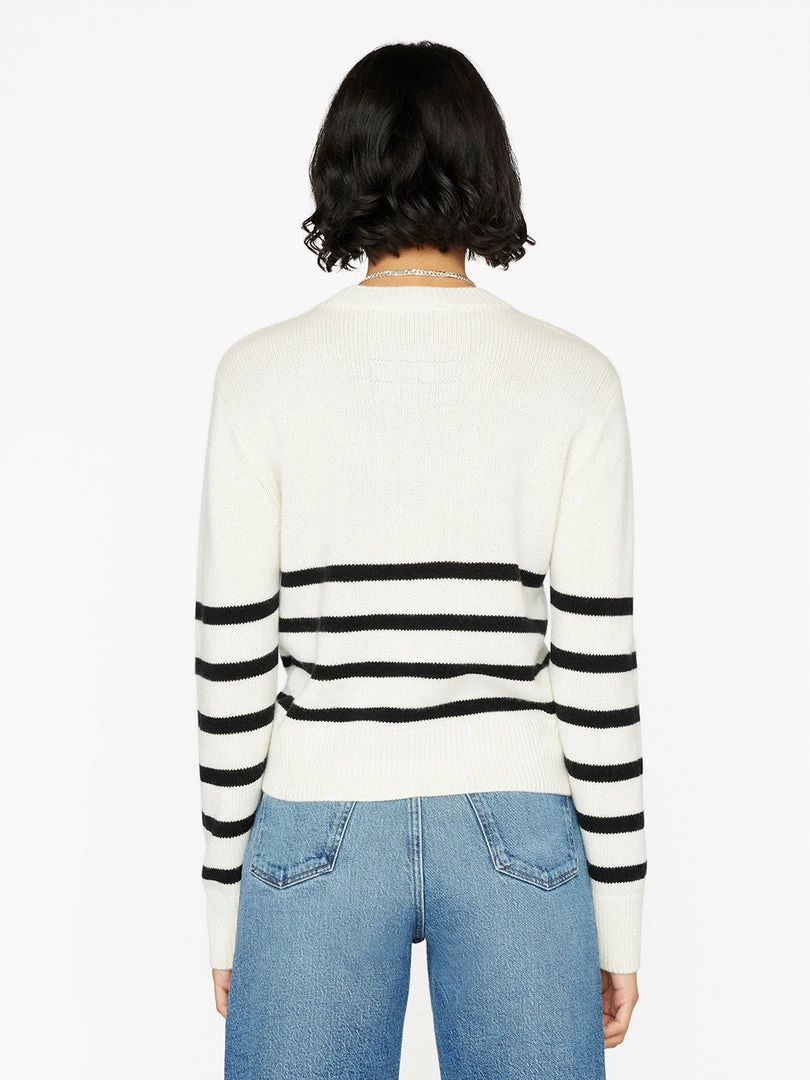Outlet π― Frame-denim π© Women Clean Crewneck Sweater -- Off White Multi π― 6 Frame-denim Women Clean Crewneck Sweater -- Off White Multi