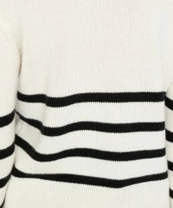 Outlet π― Frame-denim π© Women Clean Crewneck Sweater -- Off White Multi π― 10 Frame-denim Women Clean Crewneck Sweater -- Off White Multi