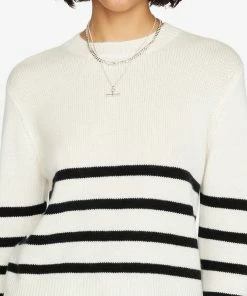Outlet π― Frame-denim π© Women Clean Crewneck Sweater -- Off White Multi π― 8 Frame-denim Women Clean Crewneck Sweater -- Off White Multi
