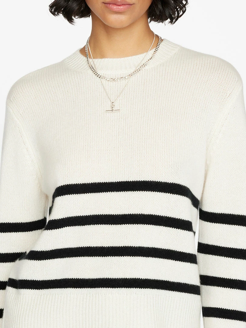 Outlet π― Frame-denim π© Women Clean Crewneck Sweater -- Off White Multi π― 3 Frame-denim Women Clean Crewneck Sweater -- Off White Multi