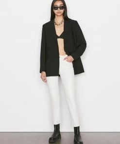 Frame-denim Women Leather Le Crop Mini Boot -- Blanc