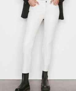 Frame-denim Women Leather Le Crop Mini Boot -- Blanc