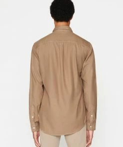 Frame-denim Men One-Pocket Brushed Flannel -- Walnut