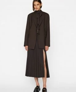 Frame-denim Pleated Wrap Skirt -- Americano