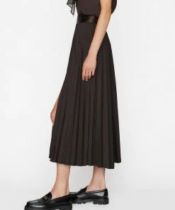 Frame-denim Pleated Wrap Skirt -- Americano
