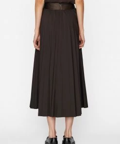 Frame-denim Pleated Wrap Skirt -- Americano