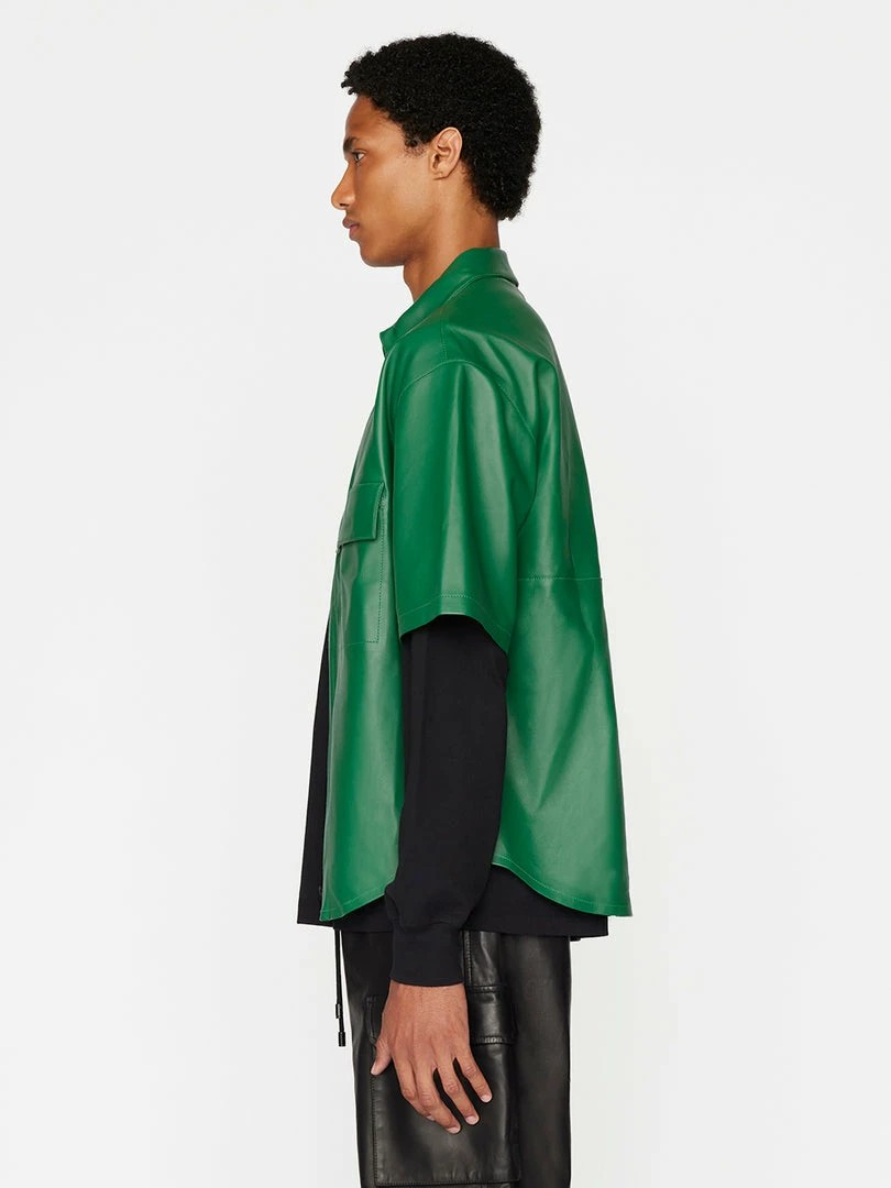 Promo π Frame-denim Men Short Sleeve Leather π Shirt -- π Dress Green 𧨠5 Frame-denim Men Short Sleeve Leather Shirt -- Dress Green