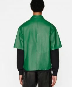 Promo π Frame-denim Men Short Sleeve Leather π Shirt -- π Dress Green 𧨠15 Frame-denim Men Short Sleeve Leather Shirt -- Dress Green