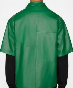 Promo π Frame-denim Men Short Sleeve Leather π Shirt -- π Dress Green 𧨠13 Frame-denim Men Short Sleeve Leather Shirt -- Dress Green
