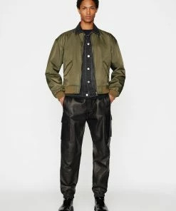 Frame-denim Layered Double Jacket -- Khaki Black Washed