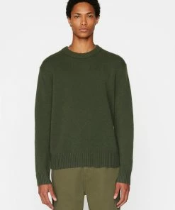 Frame-denim Men The Cashmere Crewneck Sweater -- Military Green