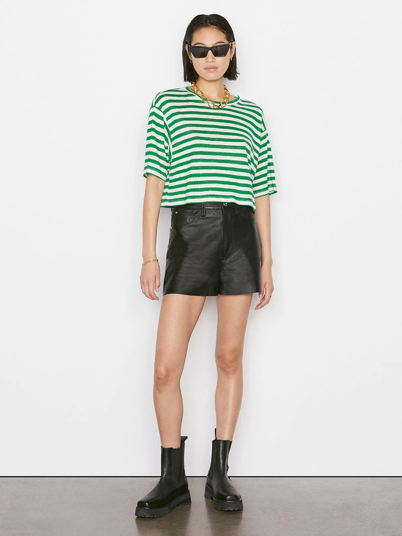 Best reviews of π Frame-denim π© Women Striped Boxy Crop Tee -- Court Green Multi π 2 Frame-denim Women Striped Boxy Crop Tee -- Court Green Multi