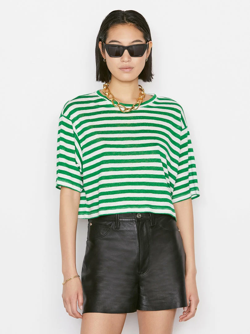 Best reviews of π Frame-denim π© Women Striped Boxy Crop Tee -- Court Green Multi π 1 Frame-denim Women Striped Boxy Crop Tee -- Court Green Multi