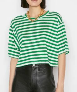 Best reviews of π Frame-denim π© Women Striped Boxy Crop Tee -- Court Green Multi π 9 Frame-denim Women Striped Boxy Crop Tee -- Court Green Multi