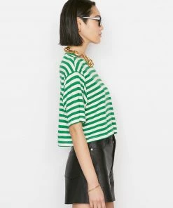 Best reviews of π Frame-denim π© Women Striped Boxy Crop Tee -- Court Green Multi π 11 Frame-denim Women Striped Boxy Crop Tee -- Court Green Multi