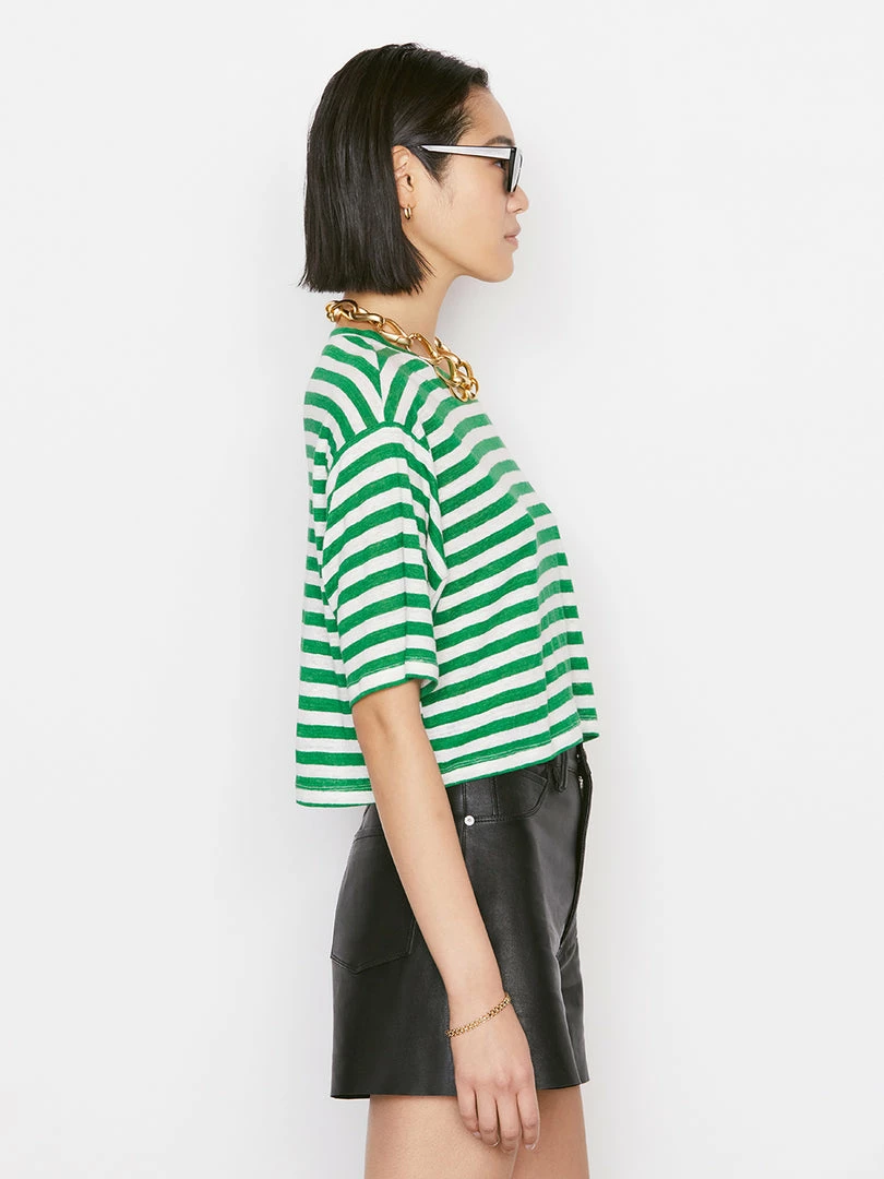 Best reviews of π Frame-denim π© Women Striped Boxy Crop Tee -- Court Green Multi π 5 Frame-denim Women Striped Boxy Crop Tee -- Court Green Multi