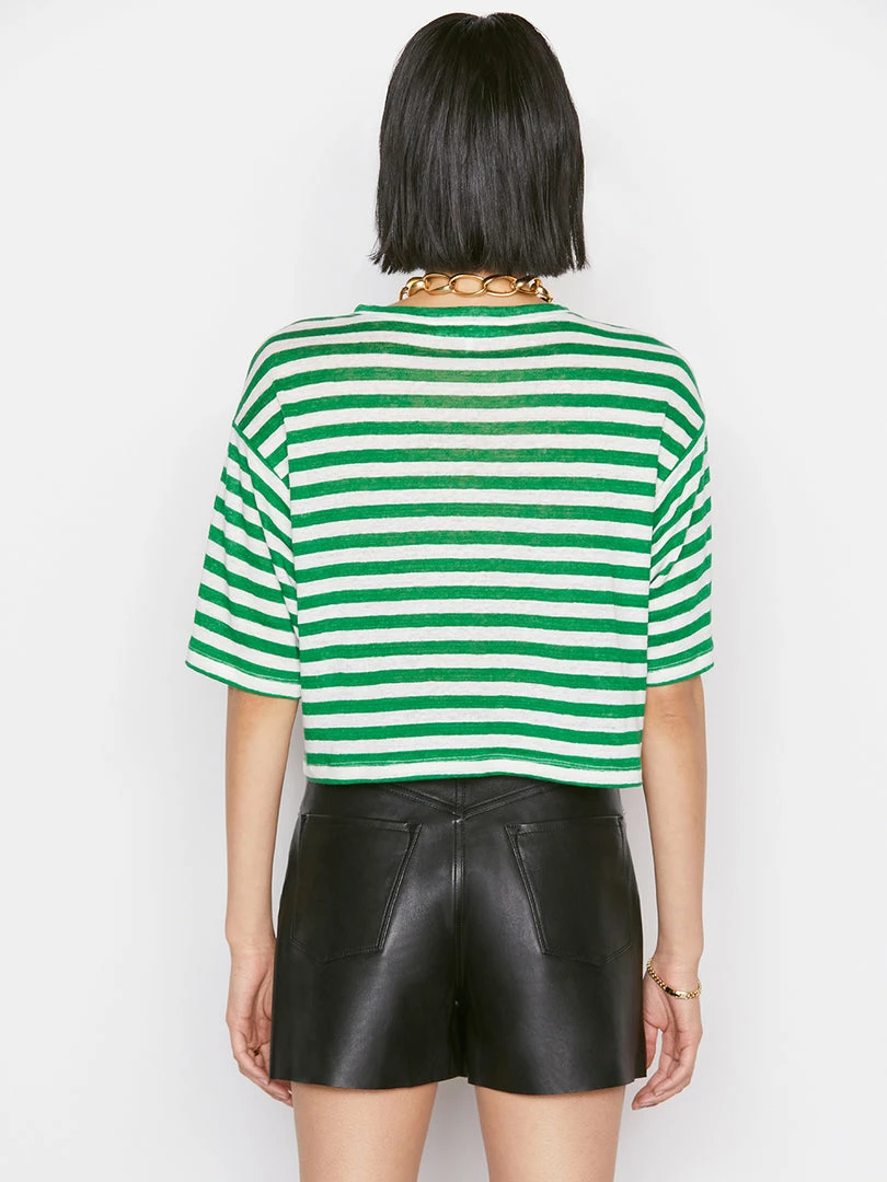 Best reviews of π Frame-denim π© Women Striped Boxy Crop Tee -- Court Green Multi π 7 Frame-denim Women Striped Boxy Crop Tee -- Court Green Multi