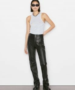 Frame-denim Women Striped Ringer Tank -- Chambray Blue Multi