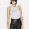 Frame-denim Women Striped Ringer Tank -- Chambray Blue Multi