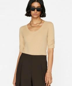 Frame-denim Scoop Neck Sweater -- Taupe Women