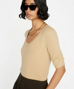 Frame-denim Scoop Neck Sweater -- Taupe Women
