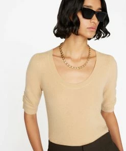 Frame-denim Scoop Neck Sweater -- Taupe Women