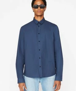 FRAME Sales Shop 34 Frame-denim Classic Poplin Shirt -- Dress Blue Men