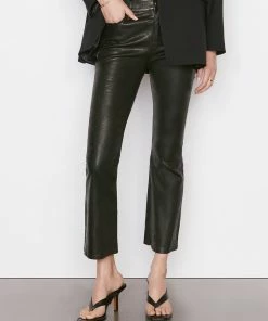 Frame-denim Leather Le Crop Mini Boot -- Washed Black Women