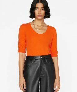 Frame-denim Women Scoop Neck Sweater -- Mandarin