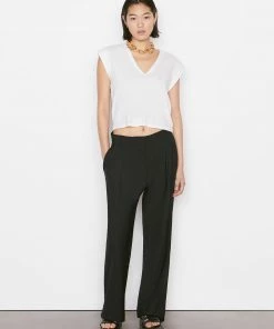 Frame-denim Women Le High Rise V Neck Tee -- Blanc