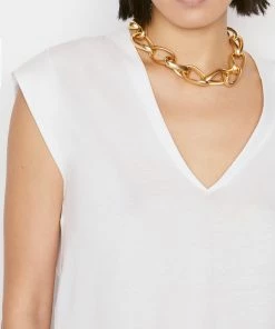 Budget π Frame-denim π© Women Le High Rise V Neck Tee -- Blanc π 11 Frame-denim Women Le High Rise V Neck Tee -- Blanc