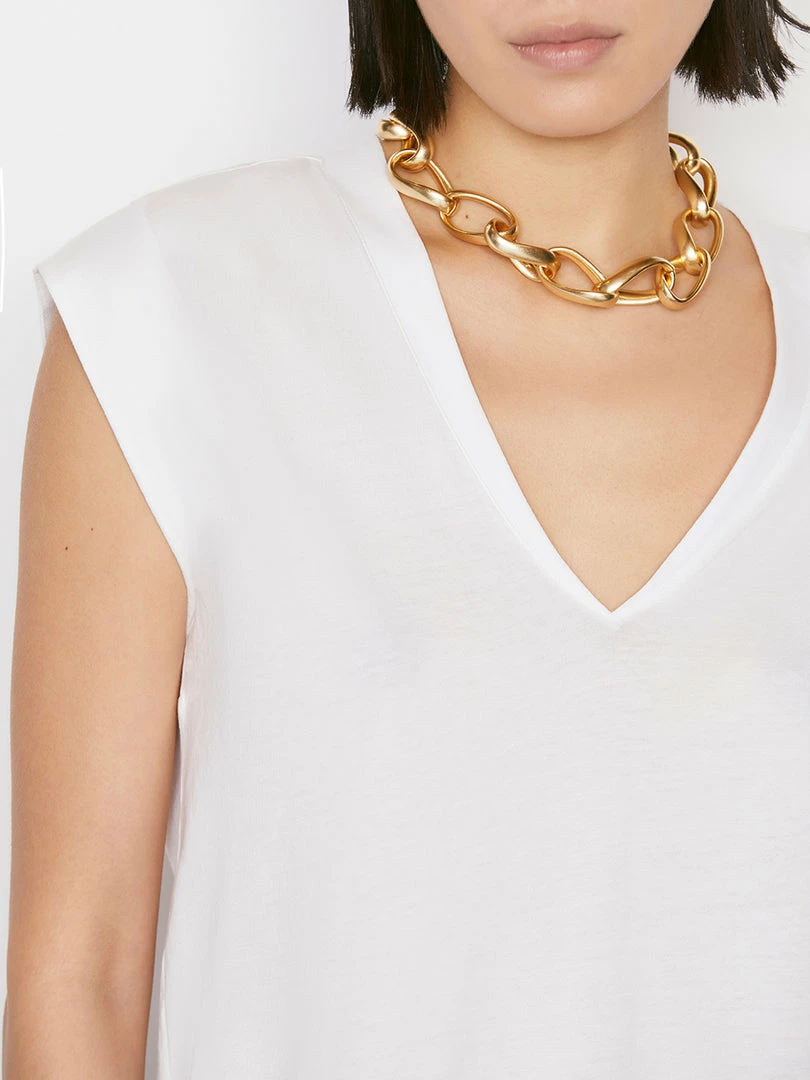 Budget π Frame-denim π© Women Le High Rise V Neck Tee -- Blanc π 4 Frame-denim Women Le High Rise V Neck Tee -- Blanc