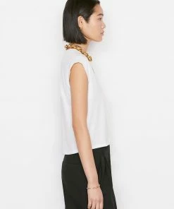 Budget π Frame-denim π© Women Le High Rise V Neck Tee -- Blanc π 13 Frame-denim Women Le High Rise V Neck Tee -- Blanc