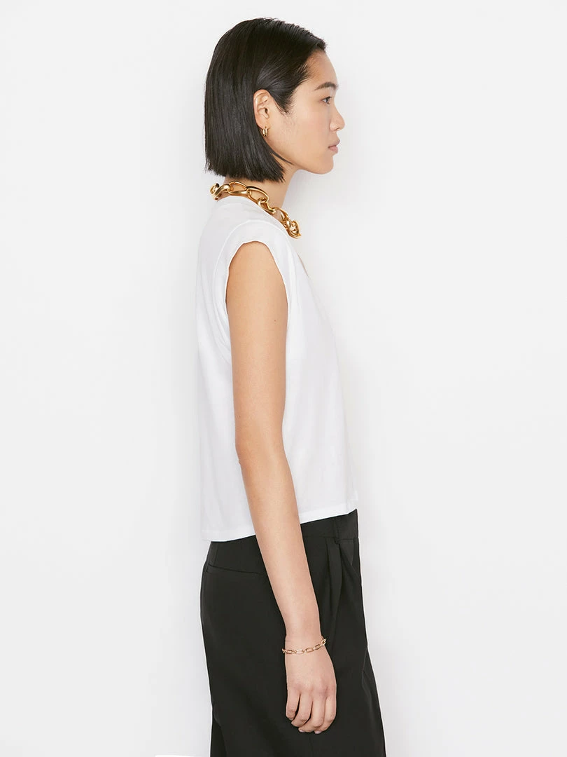 Budget π Frame-denim π© Women Le High Rise V Neck Tee -- Blanc π 6 Frame-denim Women Le High Rise V Neck Tee -- Blanc