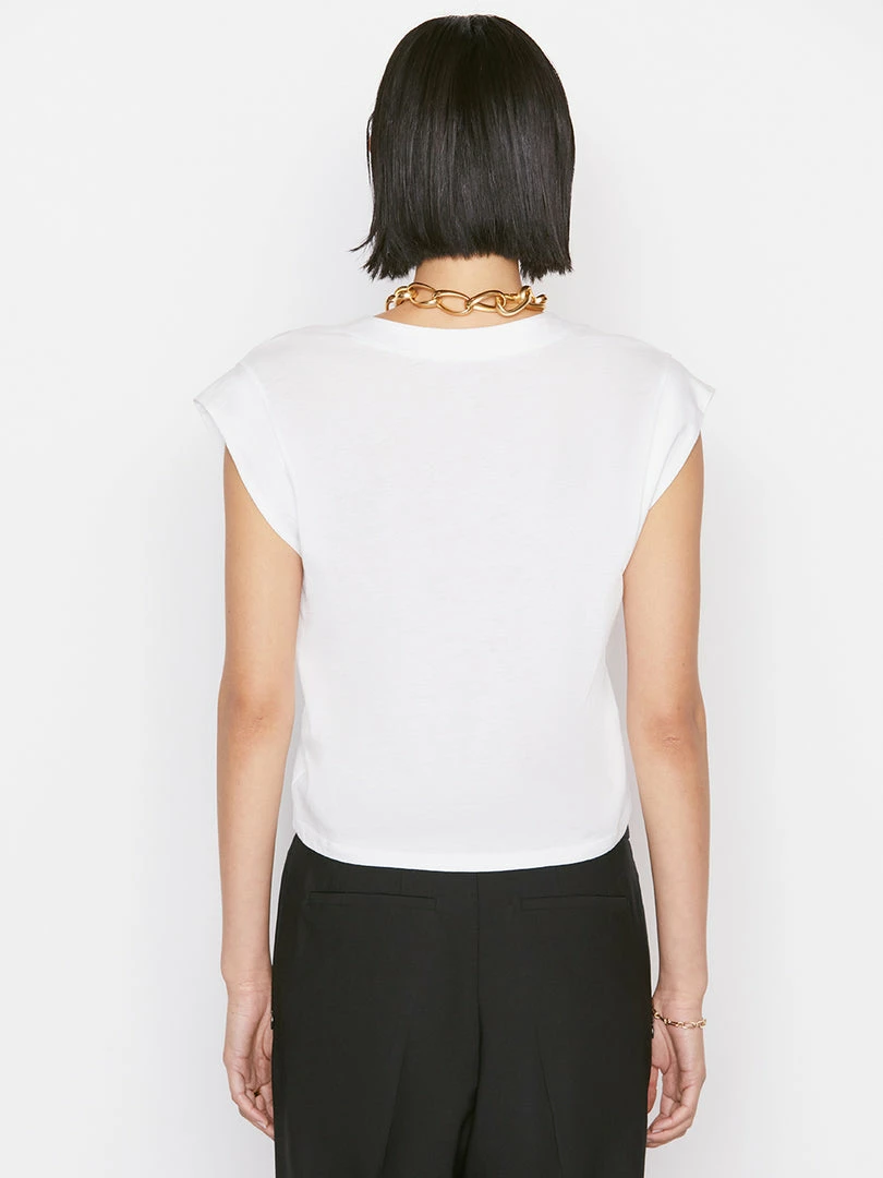 Budget π Frame-denim π© Women Le High Rise V Neck Tee -- Blanc π 8 Frame-denim Women Le High Rise V Neck Tee -- Blanc