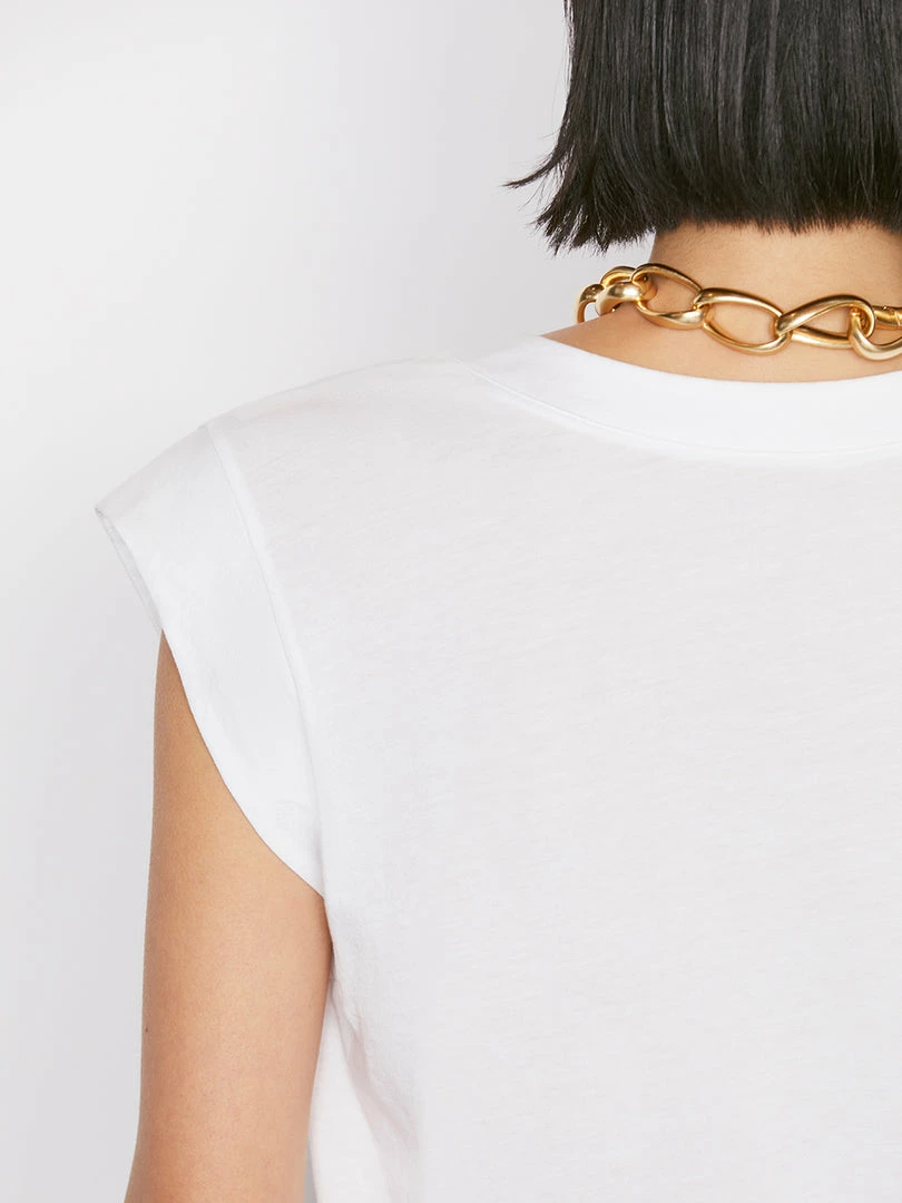 Budget π Frame-denim π© Women Le High Rise V Neck Tee -- Blanc π 5 Frame-denim Women Le High Rise V Neck Tee -- Blanc