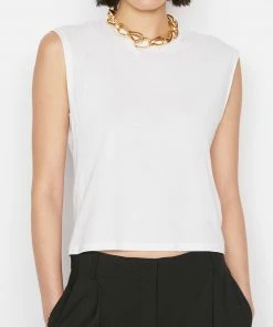 Frame-denim Le High Rise Muscle Tee -- Blanc